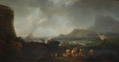 A Shipwreck in Stormy Seas by Adrien Manglard